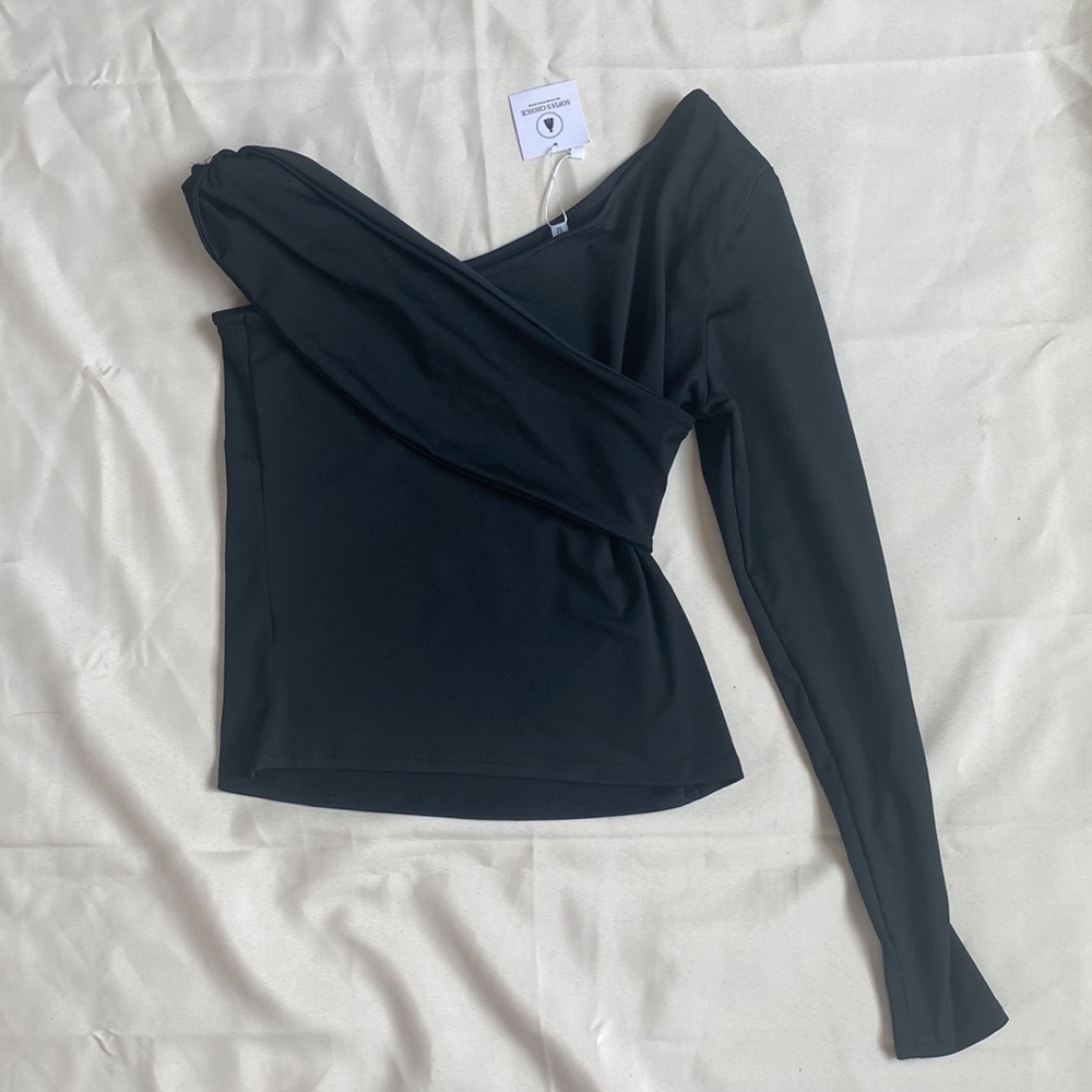 SOFIA'S CHOICE Women's Long Sleeve One Shoulder - Picture 6 of 8